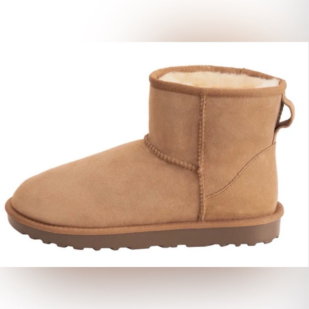 NEW Tan Suede Shearling Lined Short Boots size 11 - Picture 3 of 7